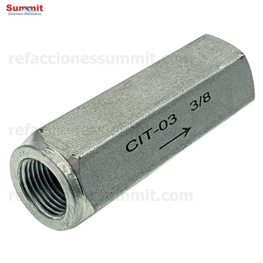 Válvula Check, Válvula De Retención Hidráulica 3/8" NPT 3,630psi