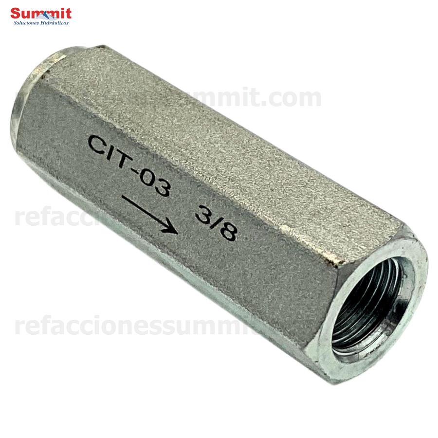 Válvula Check, Válvula De Retención Hidráulica 3/8" NPT 3,630psi