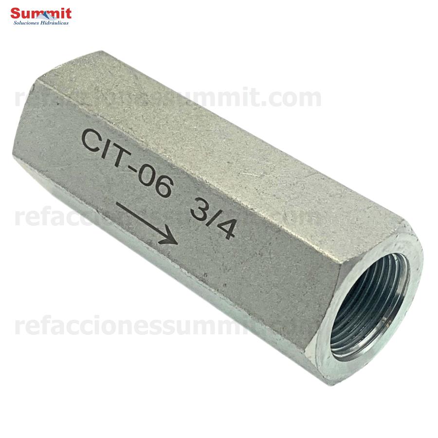Válvula Check, Válvula De Retención Hidráulica 3/4" NPT 3,630psi