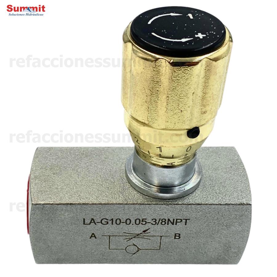 Válvula Reguladora de Flujo de Aguja 3/8" NPT