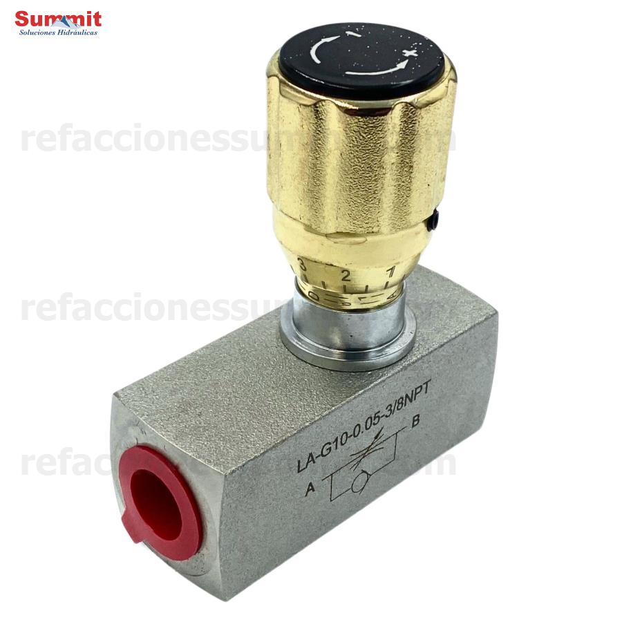 Válvula Reguladora de Flujo de Aguja 3/8" NPT