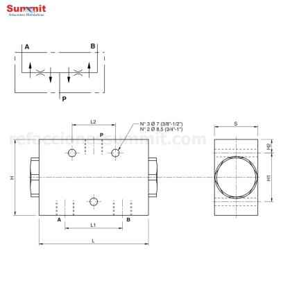 Divisor de flujo hidráulico de dos vías 25-40