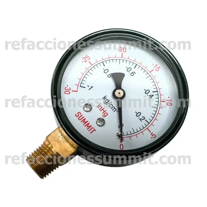 Manómetro de Presión Tipo Radial -30inHg - 0 psi.