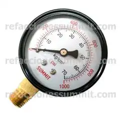 Manómetro de Presión Tipo Radial 0 - 1,000 psi.